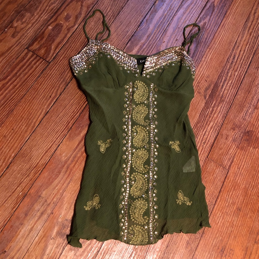 Bebe sheer green camisole